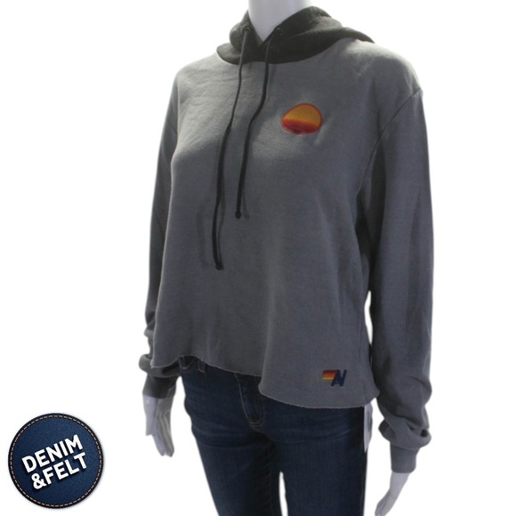 Aviator Nation Gray Hoodie with Black Hood - Picture 2 of 13